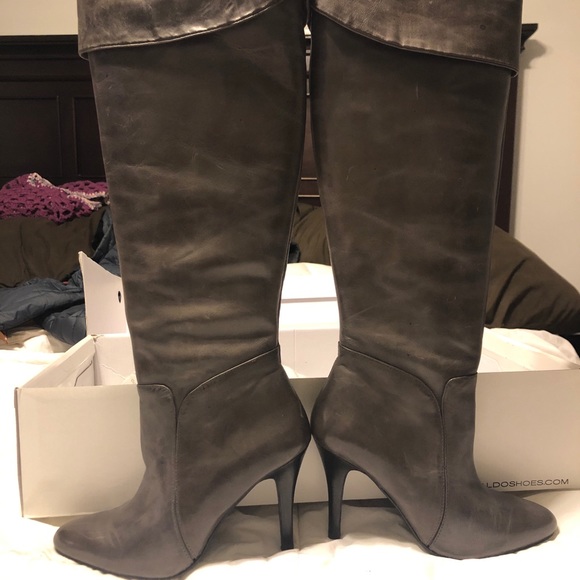 Aldo grey knee high stiletto boots - Picture 2 of 6